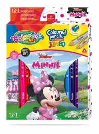 colorino-disney-kredki-olowkowe-trojkatne-jumbo-grube-12-kolorow-minnie