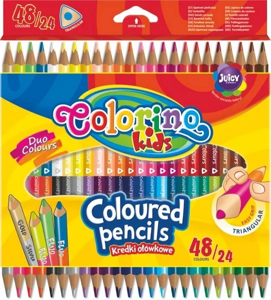 COLORINO KREDKI OŁÓWKOWE DWUSTRONNE 24/48 KOLORY
