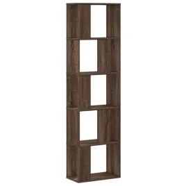 5-poziomowy-regal-na-ksiazki-brazowy-dab-45x235x1625-cm