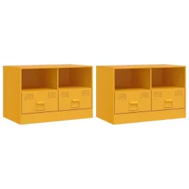 szafki-pod-telewizor-2-szt-musztardowe-67x39x44-cm-stalowe