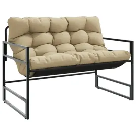 lawka-ogrodowa-z-poduszka-taupe-113-cm-stal