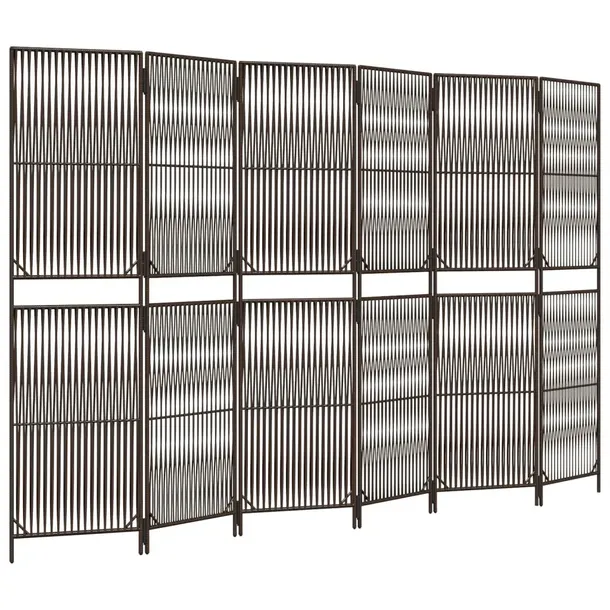 parawan-6-panelowy-brazowy-polirattan
