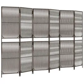 parawan-6-panelowy-brazowy-polirattan