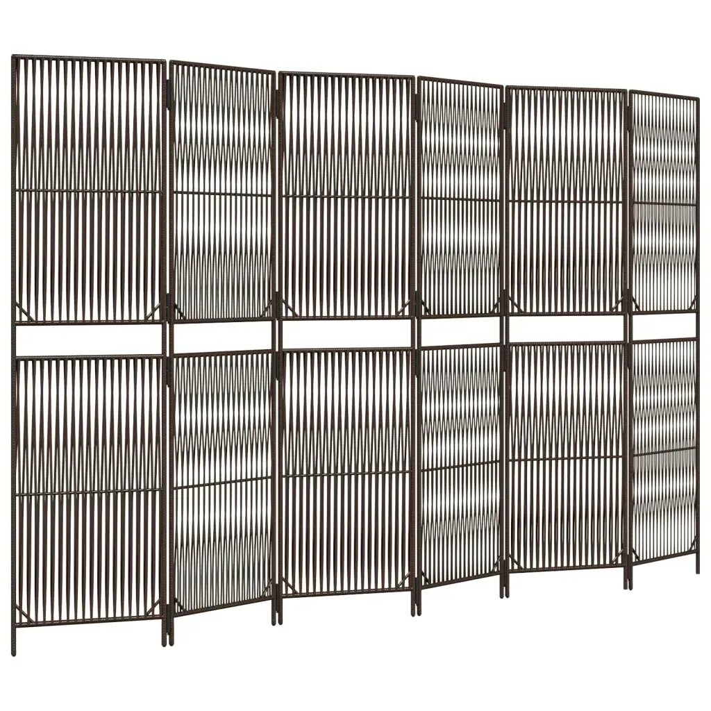 parawan-6-panelowy-brazowy-polirattan