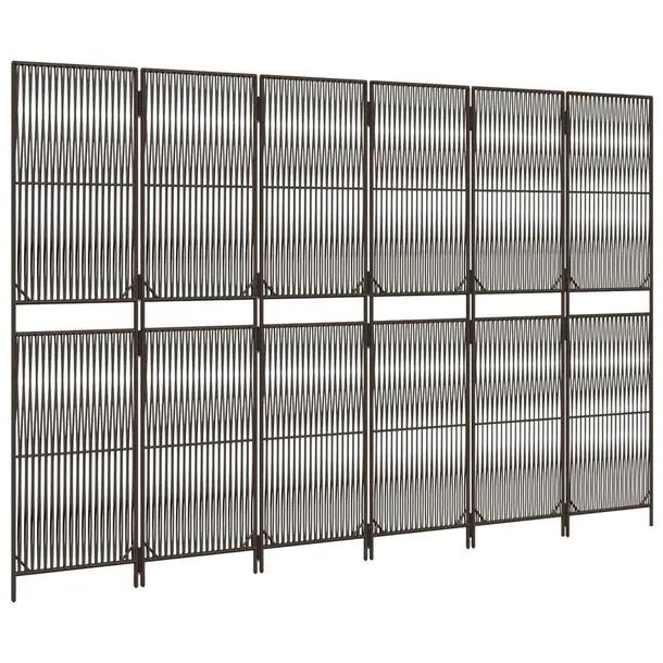 parawan-6-panelowy-brazowy-polirattan-szerokosc-skrzydla-49-cm