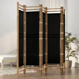 skladany-parawan-5-panelowy-200-cm-bambus-i-plotno-stan-nowy