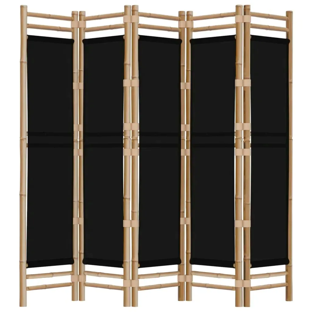 skladany-parawan-5-panelowy-200-cm-bambus-i-plotno-stan-nowy