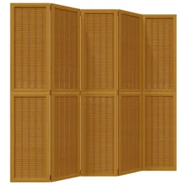 parawan-pokojowy-5-panelowy-brazowy-lite-drewno-paulowni