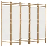 skladany-parawan-5-panelowy-200-cm-bambus-i-plotno-liczba-skrzydel-5