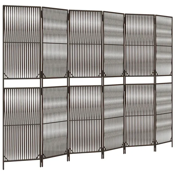 parawan-6-panelowy-brazowy-polirattan
