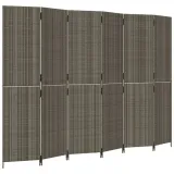 parawan-6-panelowy-szary-polirattan