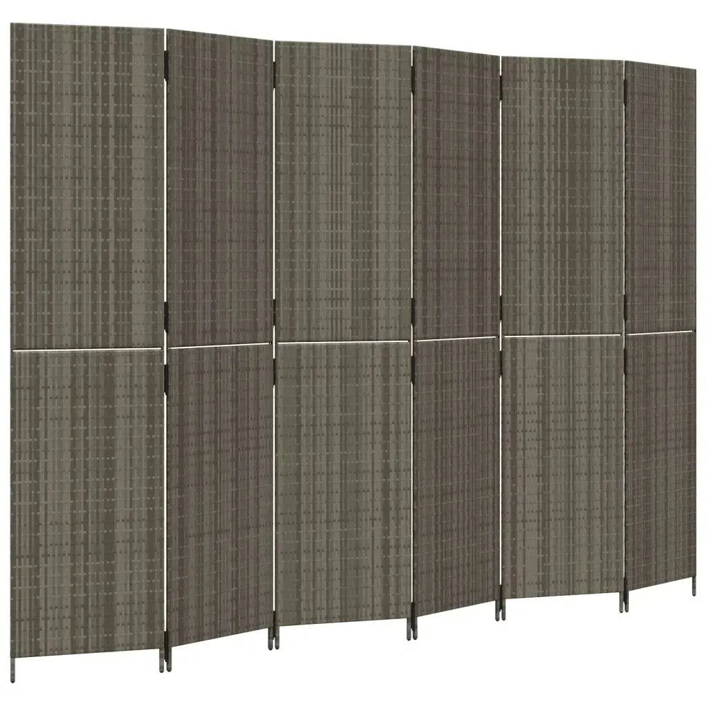 parawan-6-panelowy-szary-polirattan