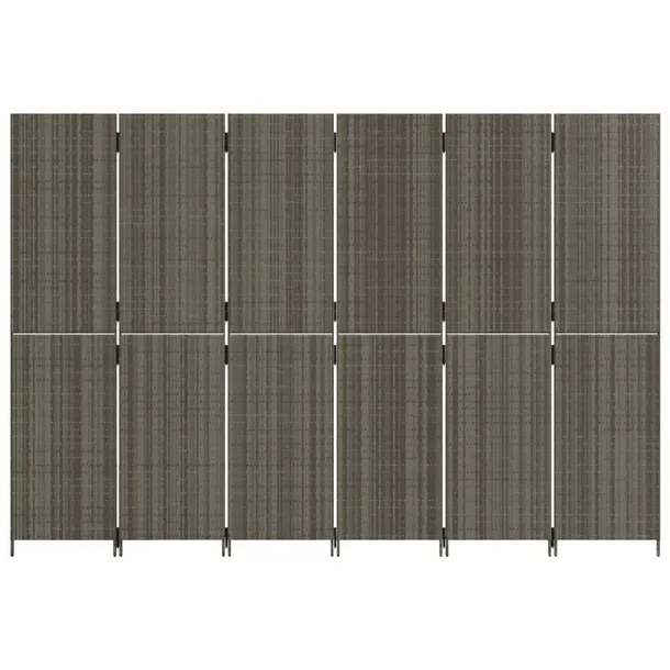 parawan-6-panelowy-szary-polirattan-kod-producenta-365370