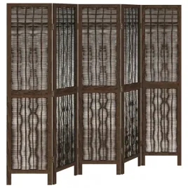 parawan-pokojowy-5-panelowy-ciemny-braz-lite-drewno-paulowni