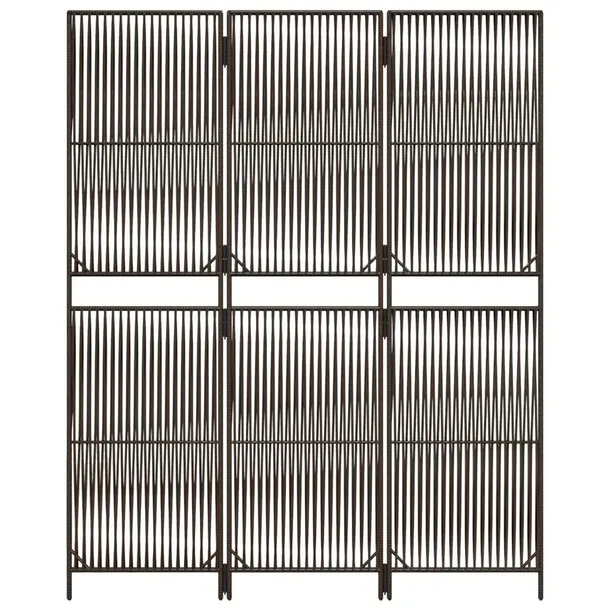 parawan-3-panelowy-brazowy-polirattan-kod-producenta-365373