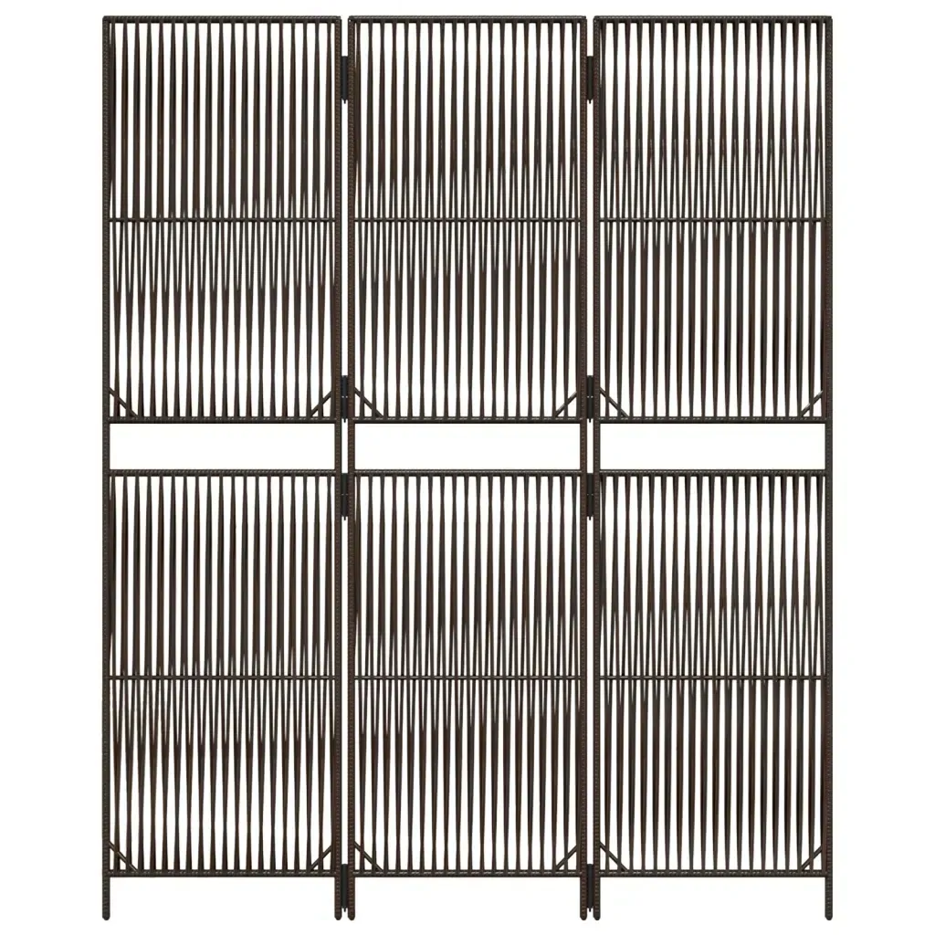 parawan-3-panelowy-brazowy-polirattan-stan-nowy