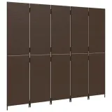 parawan-5-panelowy-brazowy-polirattan-szerokosc-parawanu-245-cm