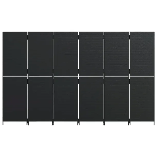 parawan-6-panelowy-czarny-polirattan-kod-producenta-365352
