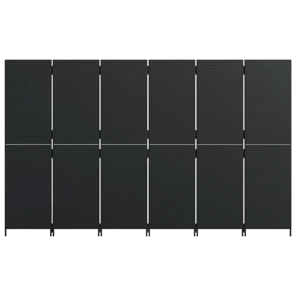 parawan-6-panelowy-czarny-polirattan-stan-nowy