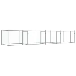 klatka-dla-psa-z-drzwiami-szara-8x2x15-m-stal