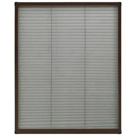 plisowana-moskitiera-okienna-aluminium-brazowa
