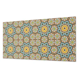 winylowy-panel-z-grafika-do-lazienki-wzor-mozaikowy-z-kwiatami-100x50-cm