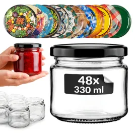 48x-sloik-330ml-na-przetwory-miod-dzem-powidla-sloiki-z-zakretkami-gratis