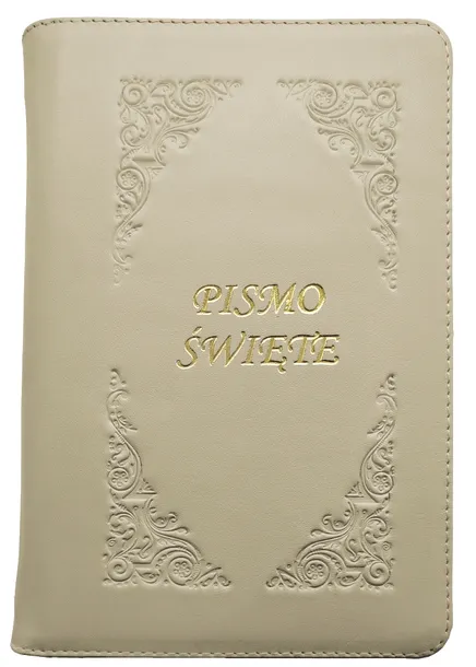 Pismo Św. EP skóra z zamkiem BEŻ/KAWA - PAG