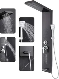 rovogo-rvg9111b-panel-prysznicowy-kolumna-natryskowa-deszczownica-czarna