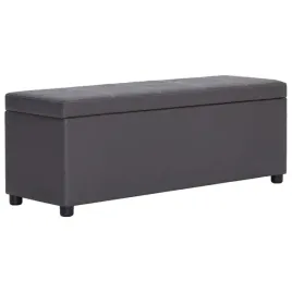 lawka-ze-schowkiem-116-cm-szara-sztuczna-skor