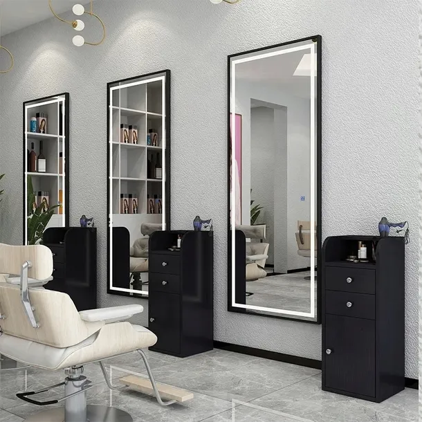 Konsola konsoleta fryzjerska barberska lustro fryzjerskie 180x70 LED PRO