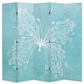 skladany-parawan-200x170-cm-niebieski-z-motylem