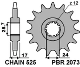 zebatka-przednia-pbr-jtf1371-15-stalowa-wytrzymala-mocna-lekka-wytrzymala