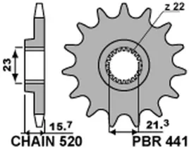 zebatka-przednia-pbr-jtf577-14-yamaha-xt-600-xtz-660-stalowa-wytrzymala