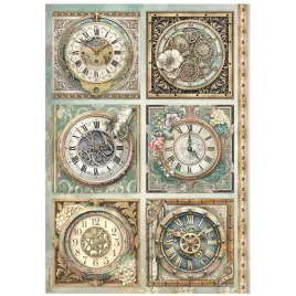 papier-ryzowy-do-decoupage-a4-stamperia-gardens-of-time-6-zegarow