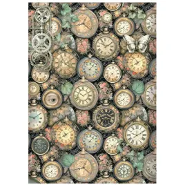 papier-ryzowy-do-decoupage-a4-stamperia-gardens-of-time-zegarowe-tlo
