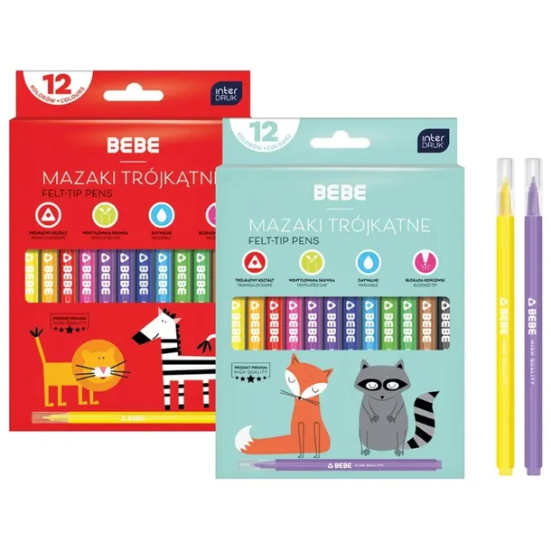 interdruk-bebe-mazaki-trojkatne-12-kolorow