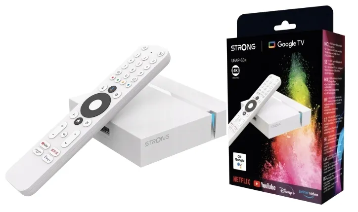 Odtwarzacz multimedialny Strong LEAP S3+ V2 Ultra HD 4K Google TV Box Dolby