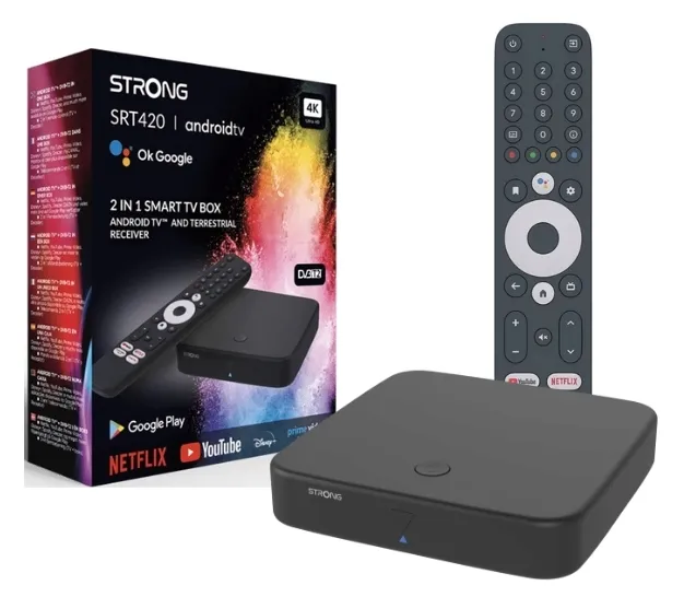 Odtwarzacz multimedialny Strong SRT 420 DVB-T2 Android TV Smart 4K Wi-Fi