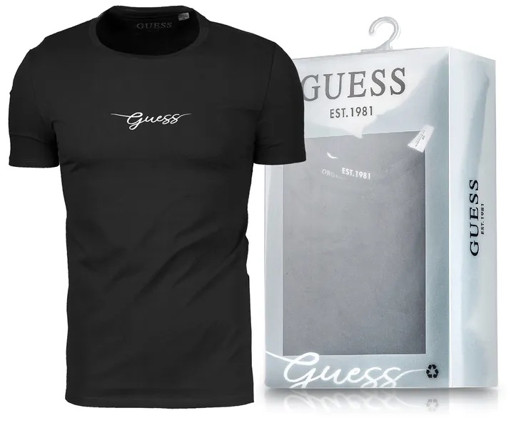 GUESS KOSZULKA TSHIRT M MĘSKI U5GM02 CZARNY PREZENT GIFT BOX