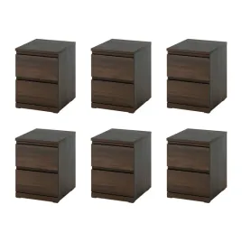 6-szt-komoda-2-szuflady-ciemnobrazowy-dab-40x50x53-cm