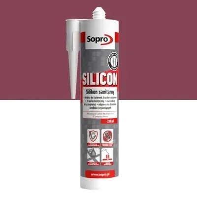 SOPRO Silicon - Silikon sanitarny BURGUNDOWA CZERWIEŃ 92 310ml