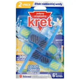 kret-color-power-zawieszka-do-wc-barwiaca-wode-lemon-harmony-2-x-40g