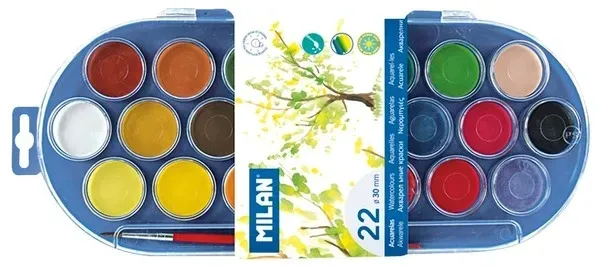farby-akwarelowe-30mm-22-kolory-milan-rodzaj-farby-akwarelowe