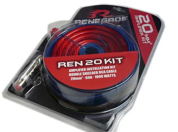 ZESTAW KABLE RCA 20mm2 PRZEWODY DO WZMACNIACZA RENEGADE RX20KIT