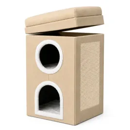 domek-dla-kota-dogeste-moko-z-drapakiem-2-poziomowy-bezowy