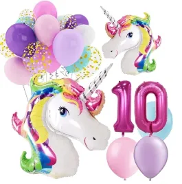 balony-zestaw-urodziny-10-lat-jednorozec-unicorn