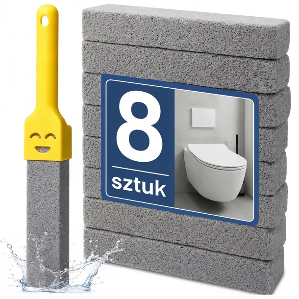 PUMEKS DO CZYSZCZENIA TOALETY TOALET WC ZESTAW 8 SZT Z UCHWYTEM KAMIEŃ