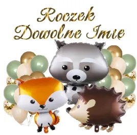 balony-boho-zwierzatka-woodland-baner-roczek-imie