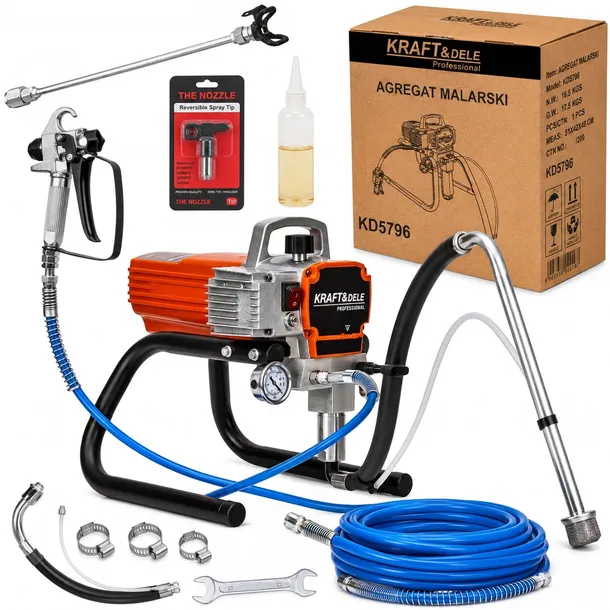 AGREGAT MALARSKI 1500W 2,5L/MIN + AKCESORIA KRAFT&DELE KD5796